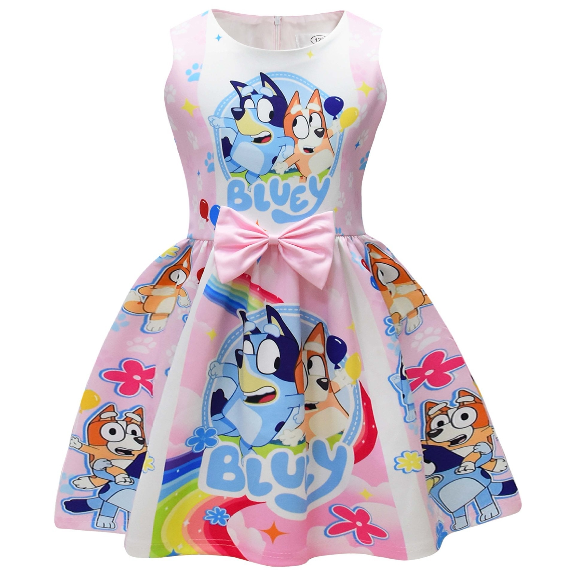 Bluey Cartoon Character Party Dress with Bow - Image 2