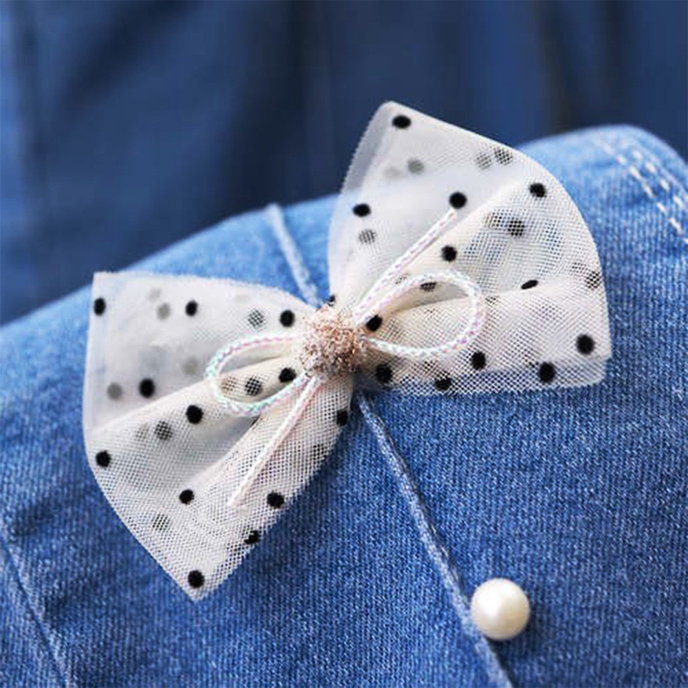 Stitch Love Long Sleeve Girls T-Shirt & Denim Jeans Set with Bow Detail - Image 2