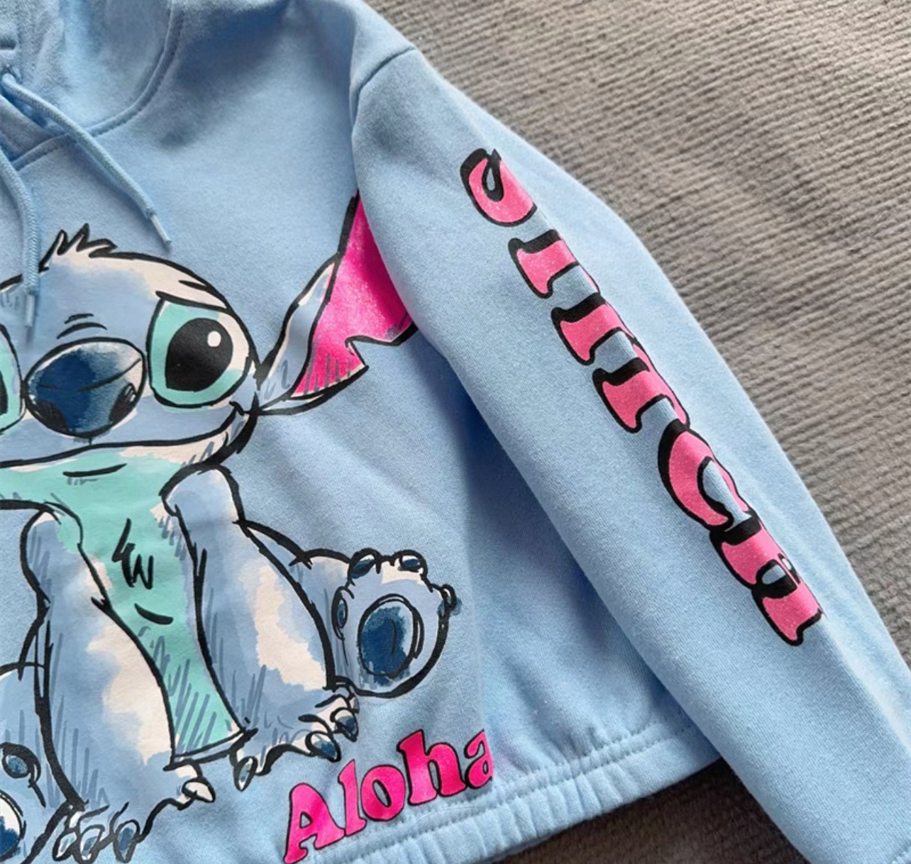 Stitch Aloha Blue Hoodie - Image 3