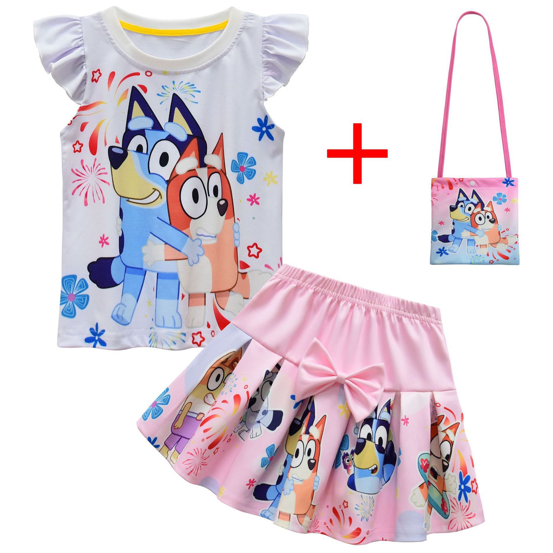 Bluey Girls 3-Piece Skirt Set with Matching Bag - Image 2