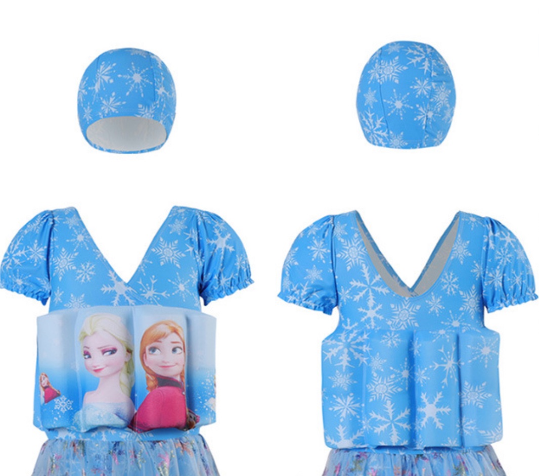 Frozen Float Suit with Skirt & Swim Cap – Built-in Floatation for Safe Swimming - Image 2