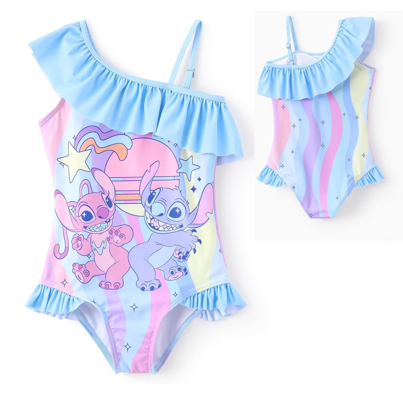 Stitch One Shoulder Frill Swimsuit