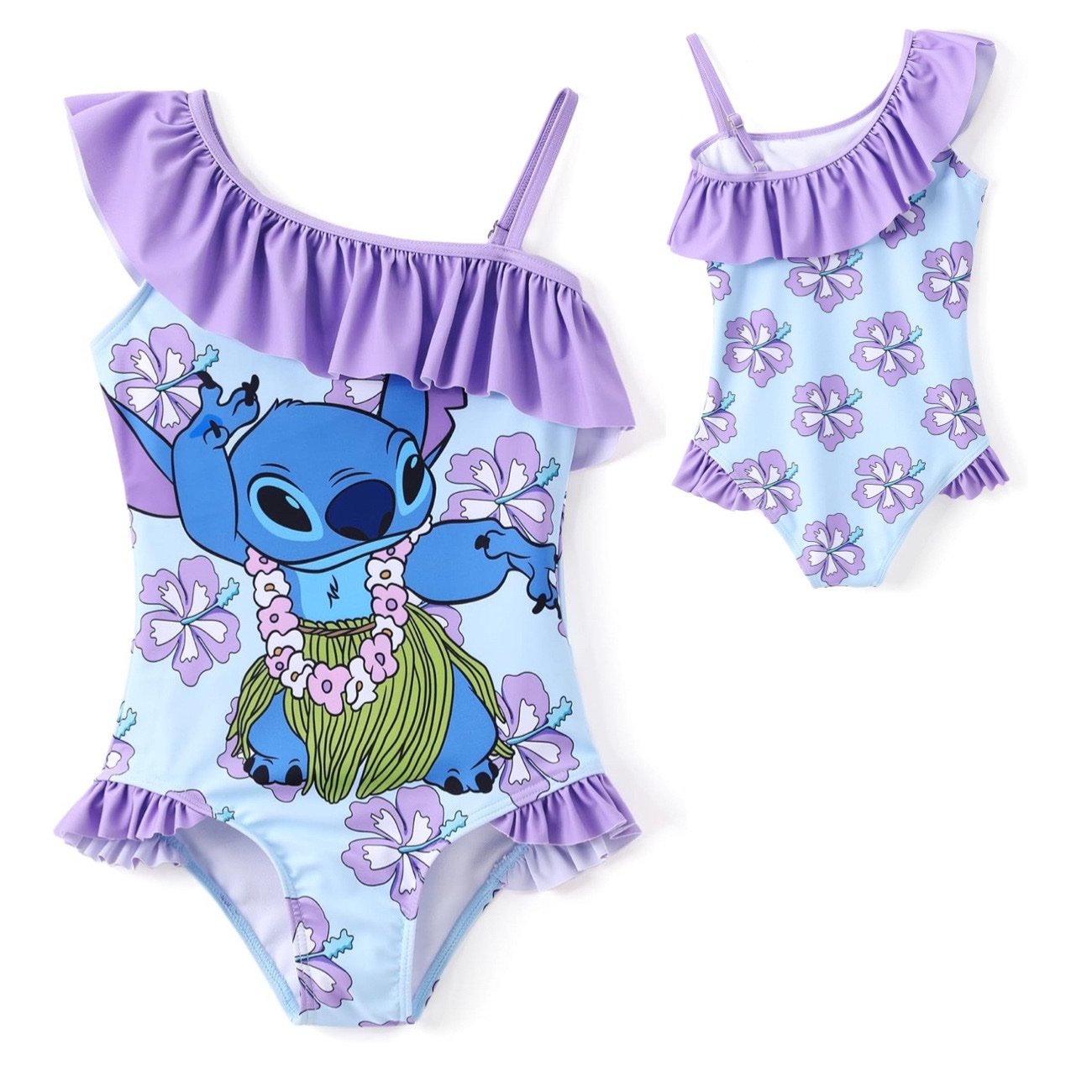 Stitch One Shoulder Frill Swimsuit - Image 3
