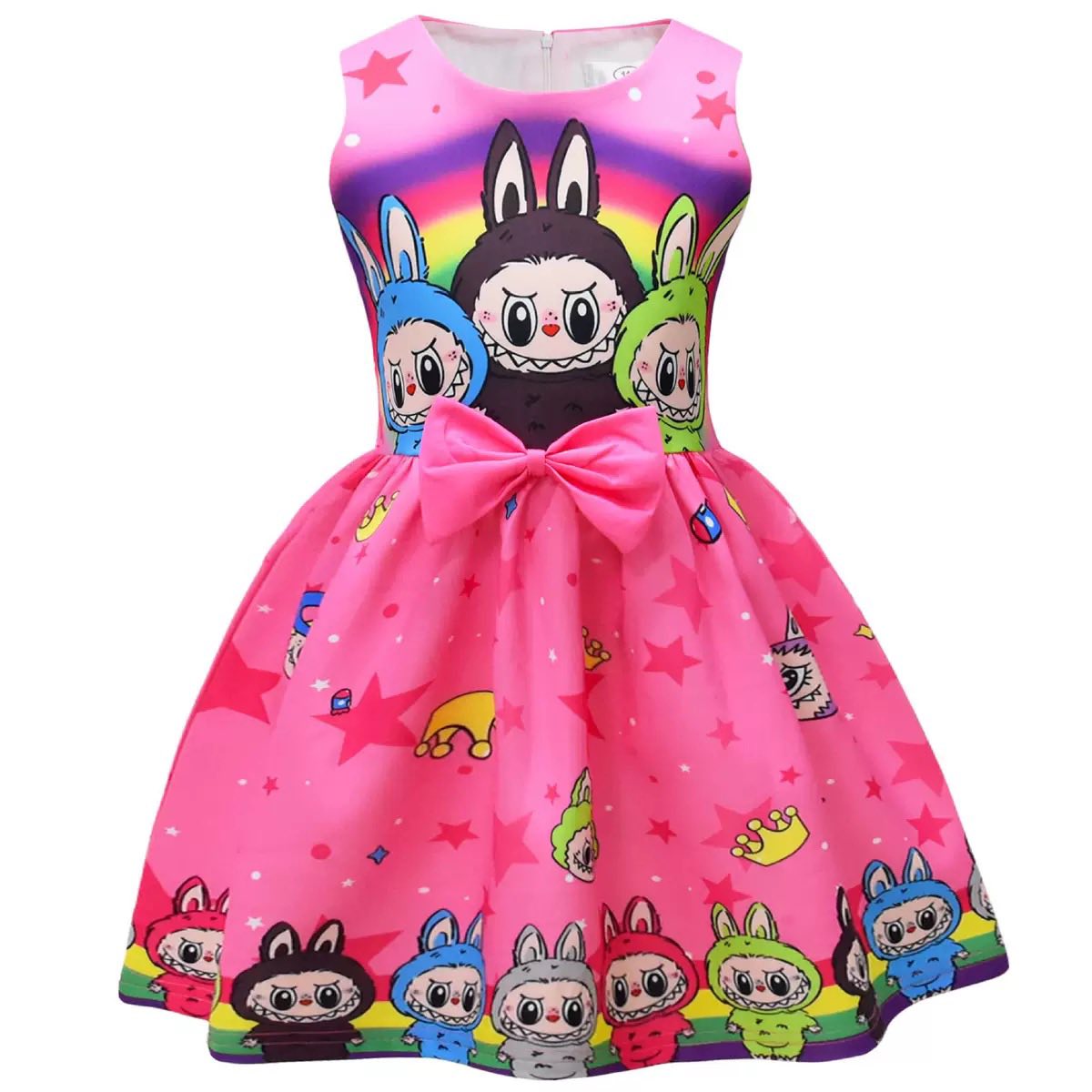 Labubu Character Pink Dress with Bow