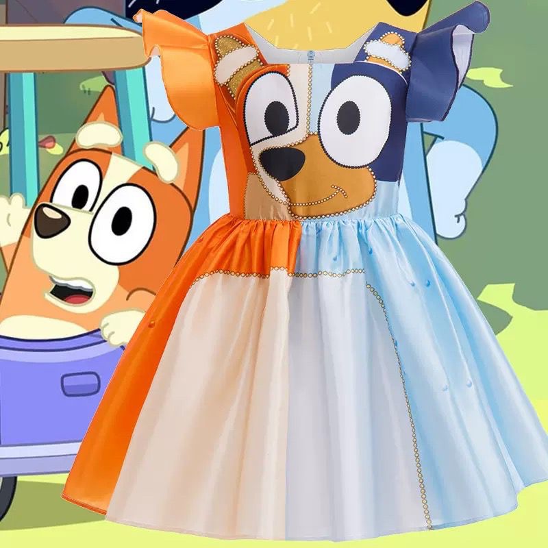 Bluey & Bingo Inspired Girls Dress